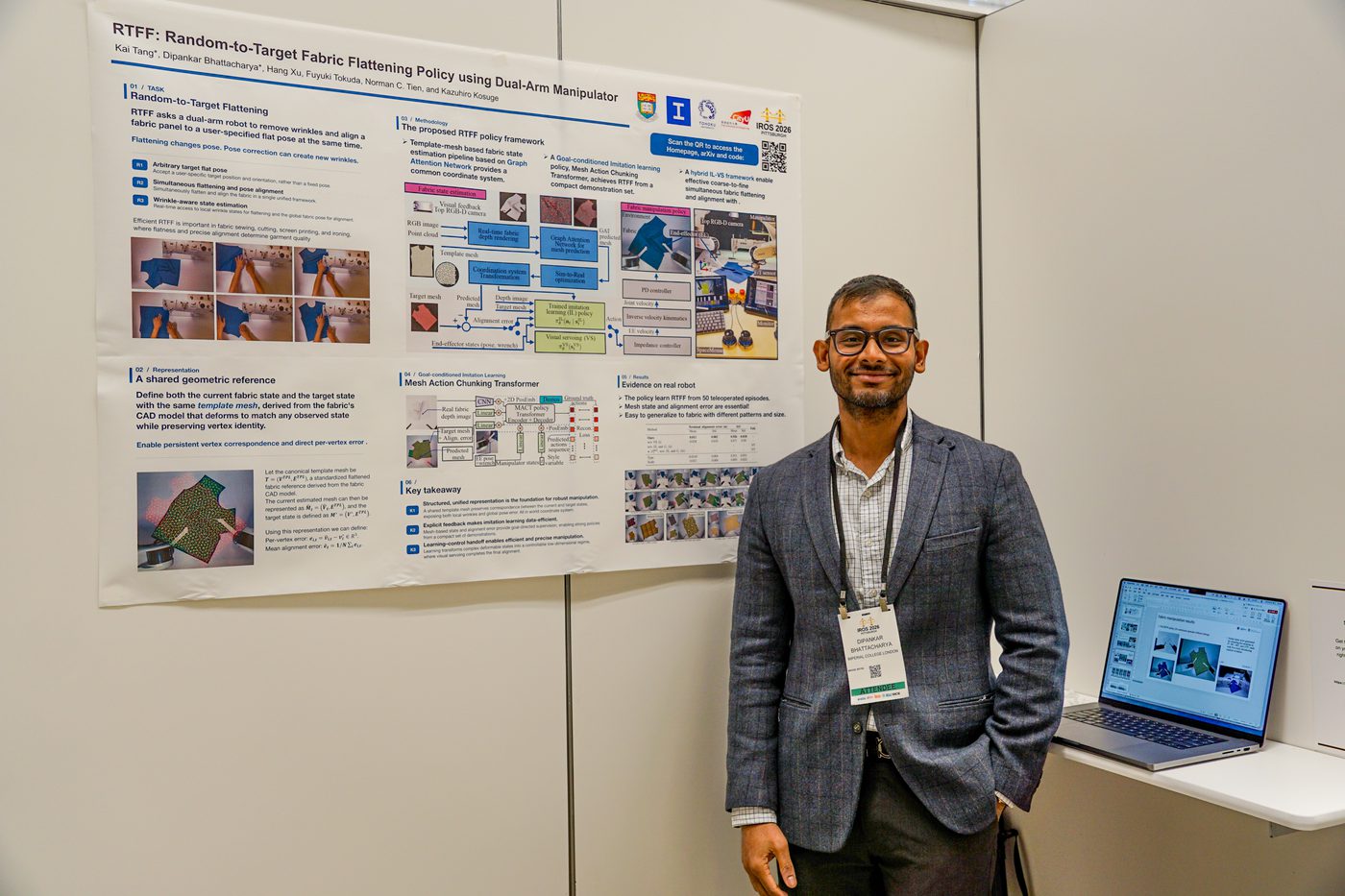 Dipankar Bhattacharya standing beside the RTFF poster.