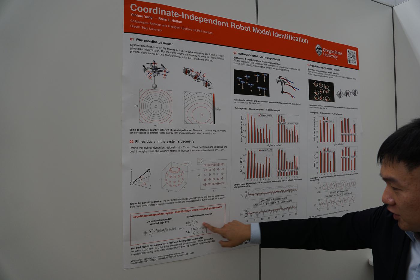 Oregon State poster on coordinate independent robot model identification.